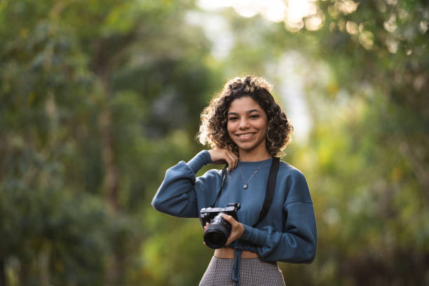 istock Happy photographer in nature 2166677093