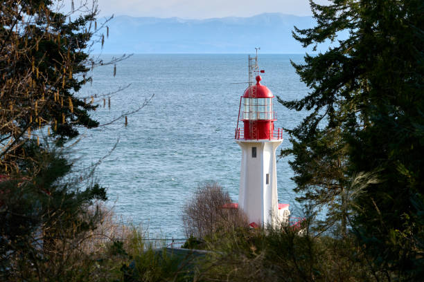 Sheringham Point lighthouse on Vancouver Island overlooking the Strait of Juan de Fuca.