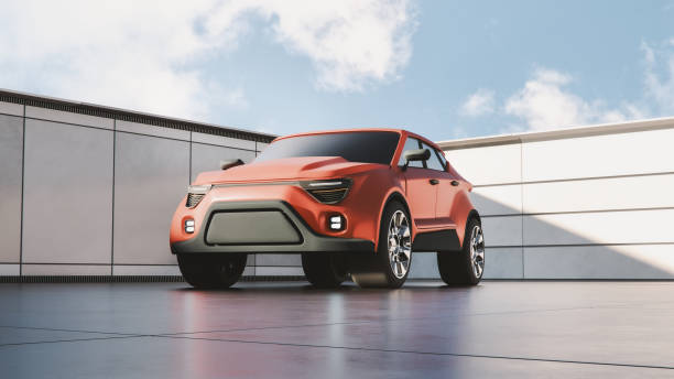 istock Modern SUV parked in garage 2166682452
