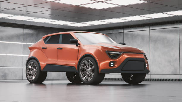 istock Modern SUV parked in underground garage 2166682469