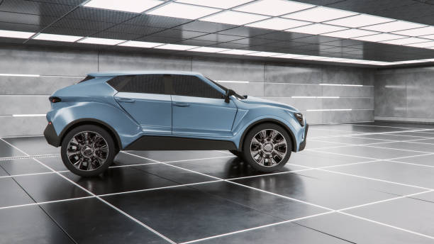 istock Modern SUV parked in underground garage 2166682530