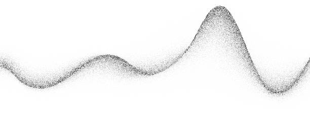 Stippled wave grain gradient texture. Black flowing line background. Grunge noise dotwork wallpaper for banner, poster, brochure. Undulate sandy backdrop with speckles, particles, granules. Vector Stippled wave grain gradient texture. Black flowing line background. Grunge noise dotwork wallpaper for banner, poster, brochure. Undulate sandy backdrop with speckles, particles, granules. Vector powder dissolve liquid stock illustrations