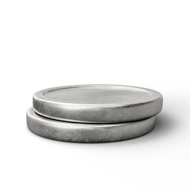 istock Silver Coin on White Background. 3D Illustration. File With Clipping Path. 2166683885
