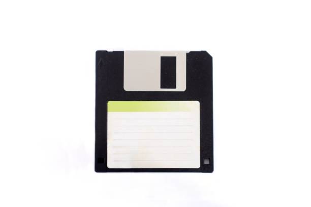 istock Top view of floppy disk with label, on a white background 2166686458