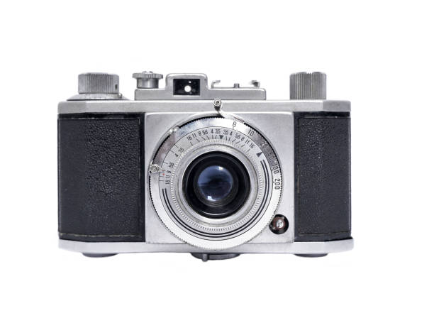istock vintage photo camera on a white background 2166688808