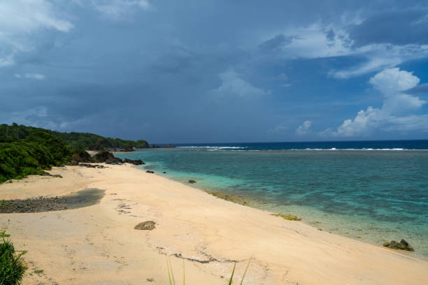 Coastal landscape scenery in Okinawa, Japan in the summer