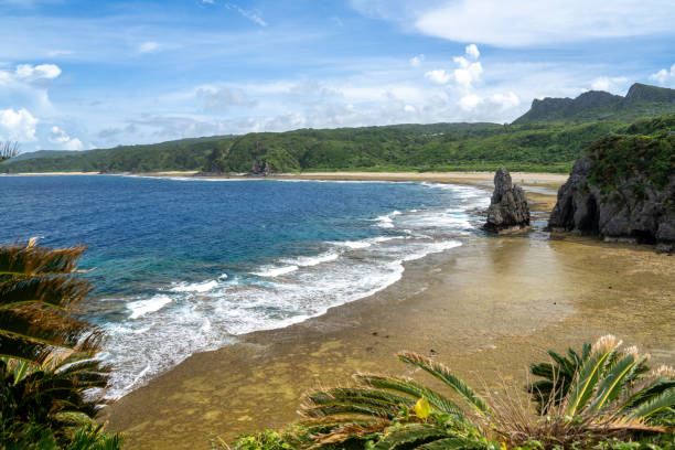 Coastal landscape at Cape Hedo in Okinawa, Japan in the summer