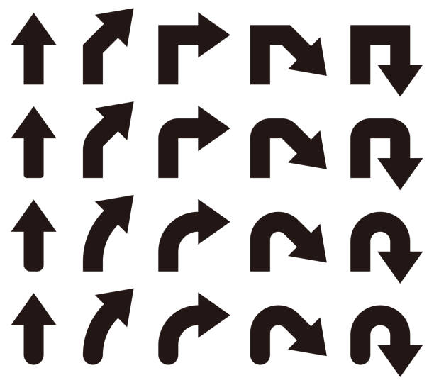 Vector illustration set of arrows of various shapes