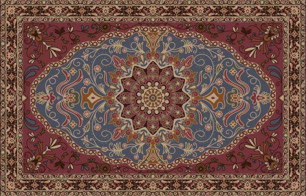 istock Persian rug traditional design, tribal vector texture. Easy to edit and change colors. carpet 2166692152