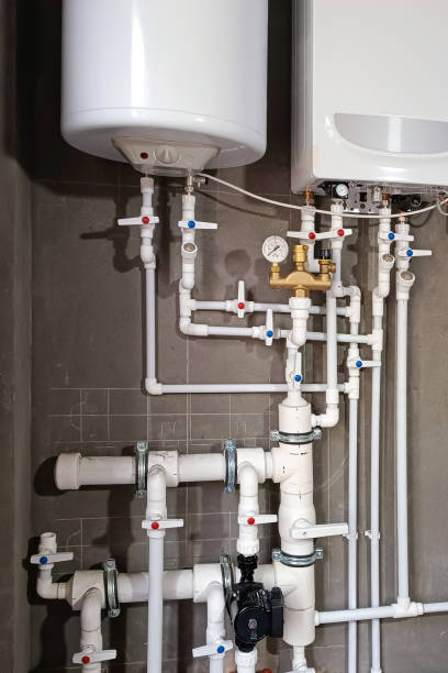 istock gas and electric boiler with water supply and sewerage system 2166693228