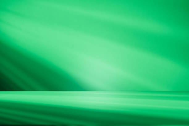 istock Studio style background wall decoration presentation uses white and green tones. with shadows cast from a nearby window, concept creating a decorative 2166694779