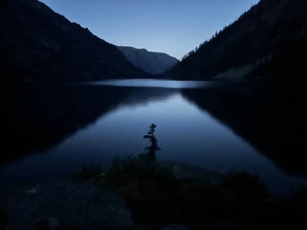 istock Twilight Alpine Like with Night Sky 2166696711