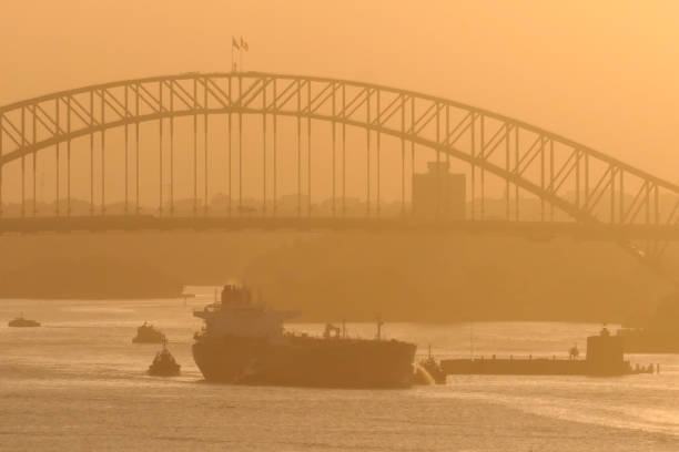 Container ship in Bremerhaven harbor