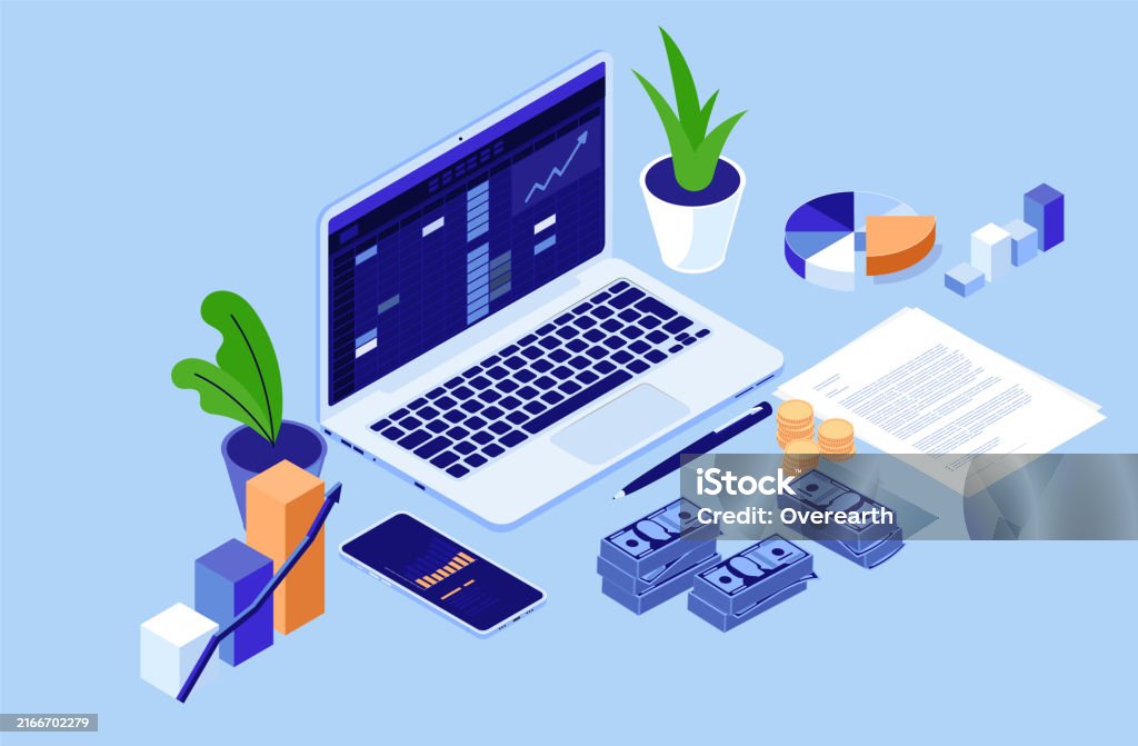 Computer Accounting Imges Accounting Computer Screen With Spreadsheet Software On Laptop Pc With ...