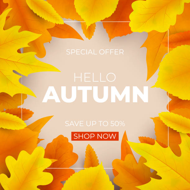 istock Autumn sale promo background design 2166709197
