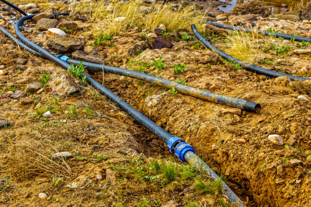 istock Damaged plastic water pipes after floods 2166715731