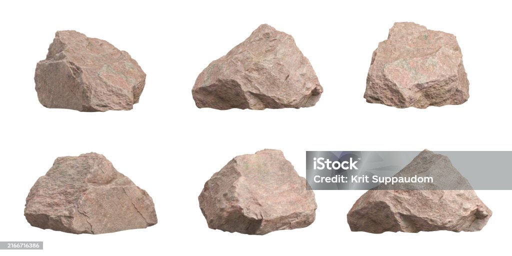 Strong natural rock shapes on white backgrounds images 3d render Stone - Object Stock Photo Strong natural rock shapes on white backgrounds images 3d render Stone - Object Stock Photo