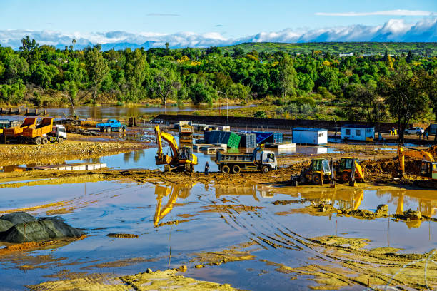 istock Flooded construction site after heavy rain 2166716468