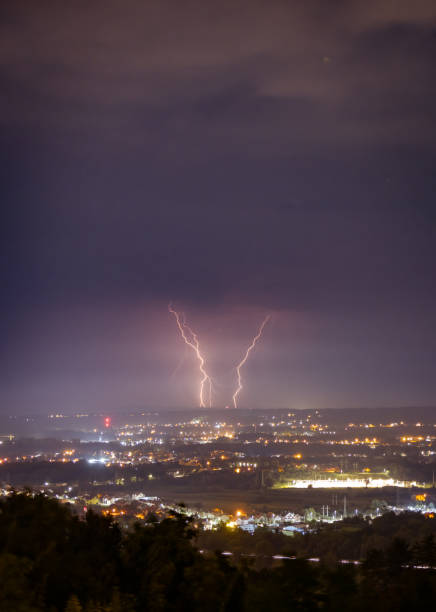 istock Thunderstorm with Zagreb cityscape. 2166719540