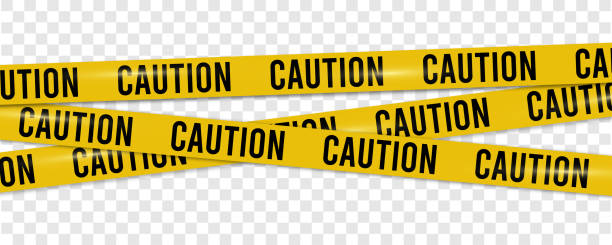 istock Caution warning tape with yellow and black stripes. Realistic crossed tape for construction area, crime scene or danger zone. Police warning crossed ribbon at transparent background. 2166723404