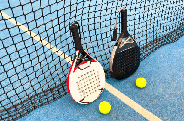 istock paddle rackets on the playing court 2166724671