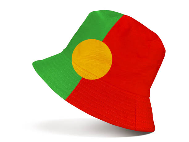 istock Red  yellow  green bucket hats isolated on white background. 2166725689