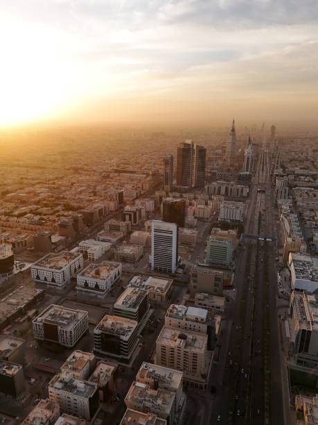 istock Drone shot flying. Saudi Arabia. Riyadh. Sunrise. 2166726071