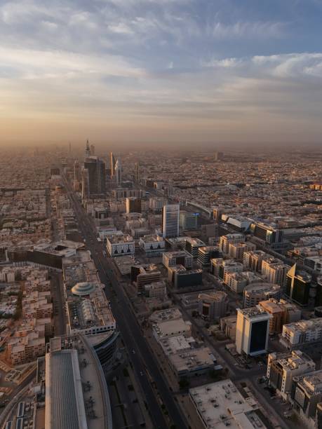 istock Drone shot flying. Saudi Arabia. Riyadh. Sunrise. 2166727039