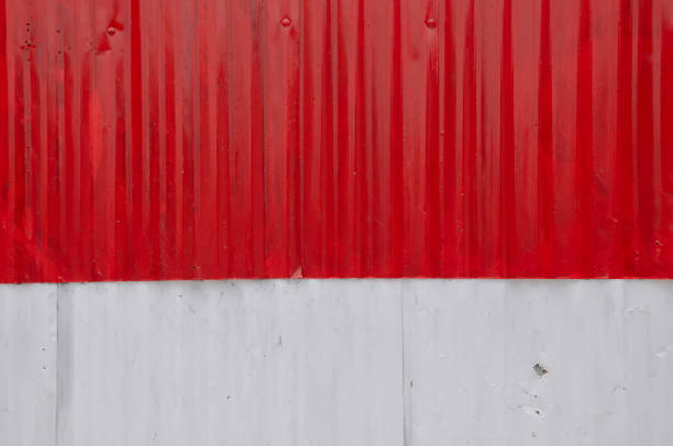 istock zinc fence with red and white colour 2166729626