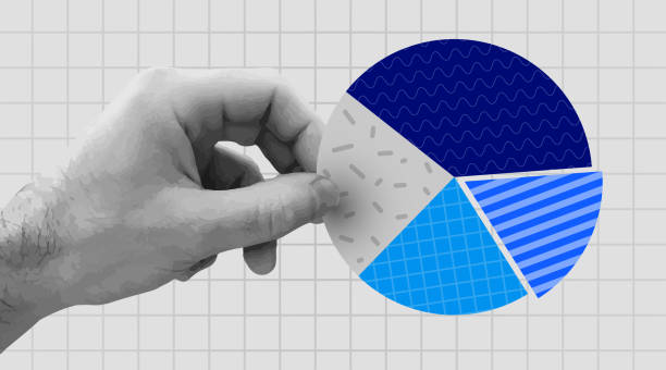 istock Retro collage hand holding pie chart diagram. Business data and market share concept. Modern retro grunge. 2166730490