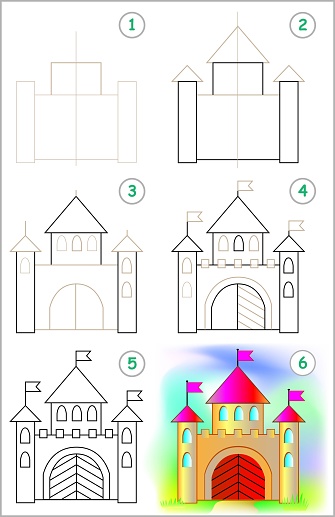 Casti Draw Page Shows How To Learn Step By Step To Draw A Caste Developing ...