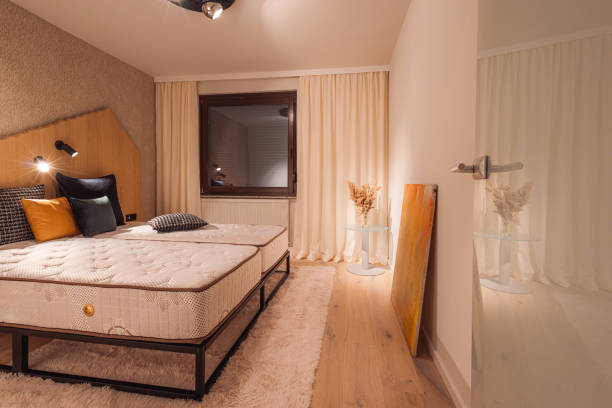 istock Stylish Modern Bedroom with Cozy Decor 2166737994