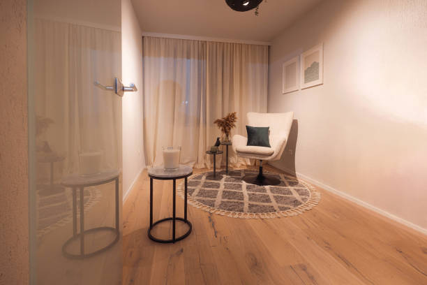 istock Cozy Interior Corner with Armchair and Candle 2166738004