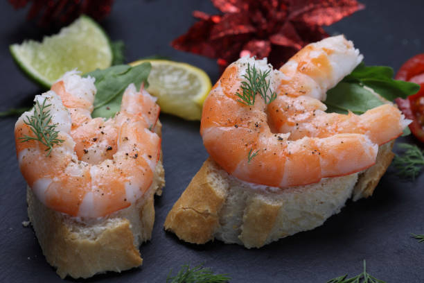 Prawn Salad with Cream Cheese Canape for Christmas