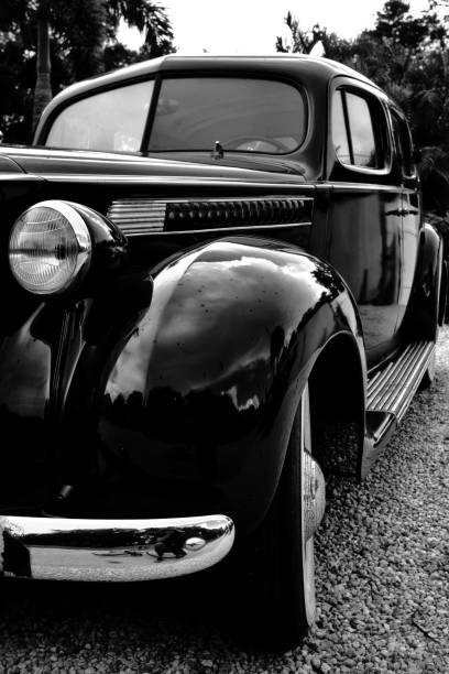 istock Black white gangster car 2166739886