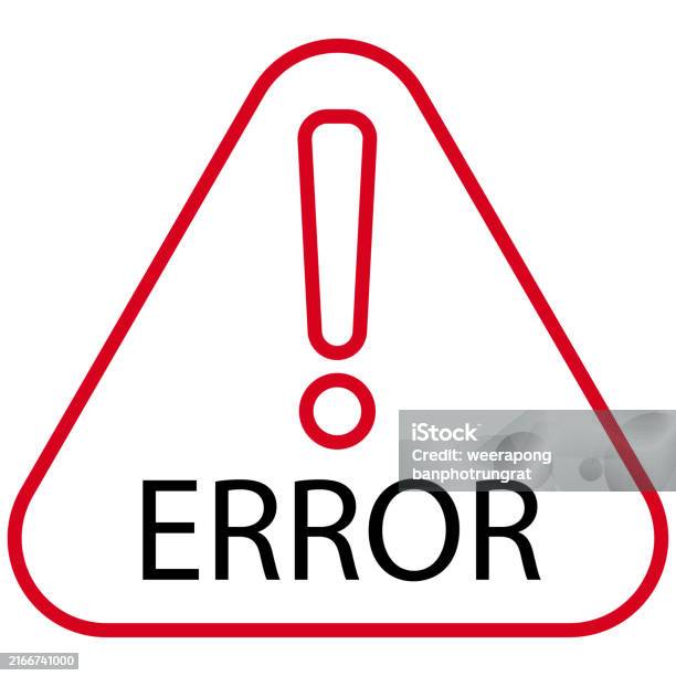 Error Warning Sign On White Background Warning Triangle With ...