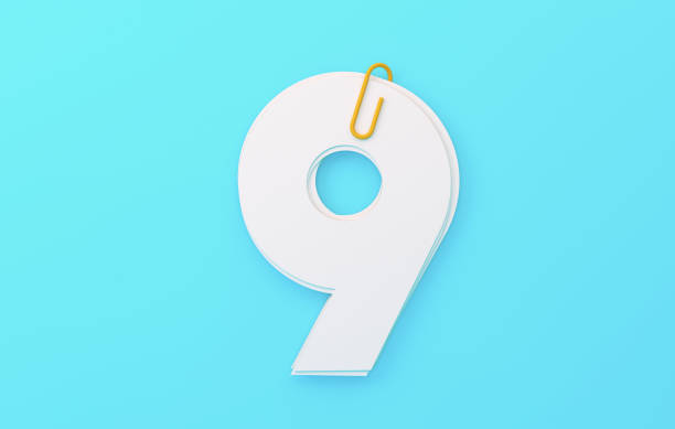istock Number 9 With Paperclip 2166741138