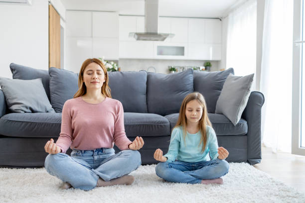 istock Serene meditation session for mother and kid 2166748388