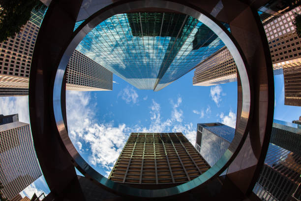 downtown houston cityscape - houston-texas bildbanksfoton och bilder