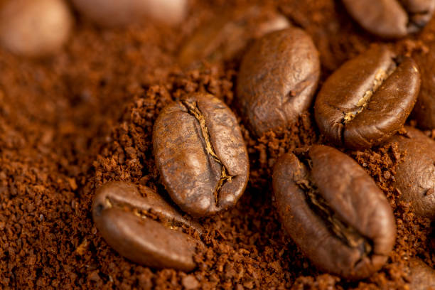 istock natural ground and roasted coffee for making a drink 2166758187