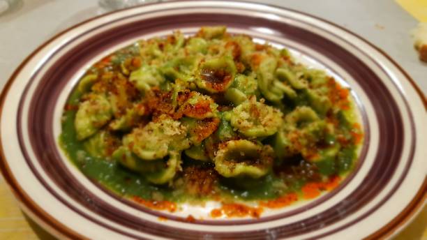 Typical lucanian dish with orecchiette and peperone crusco