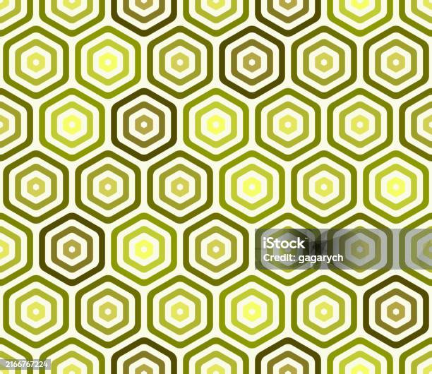 Rounded Hex Pattern Seamless Hexagon Pattern Olive Color Tones Gradients Bold Rounded ...