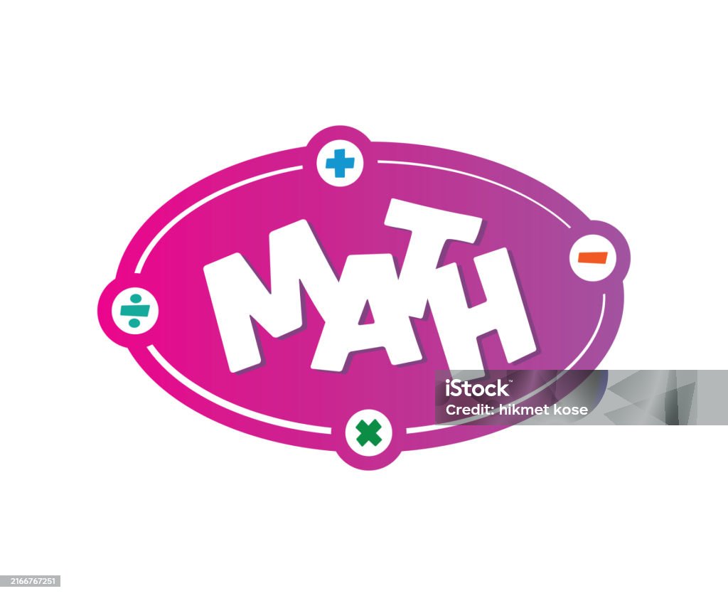 Lower Math Word Gradient Math Word Math Symbols And Word Math In Ellipse Stock ...