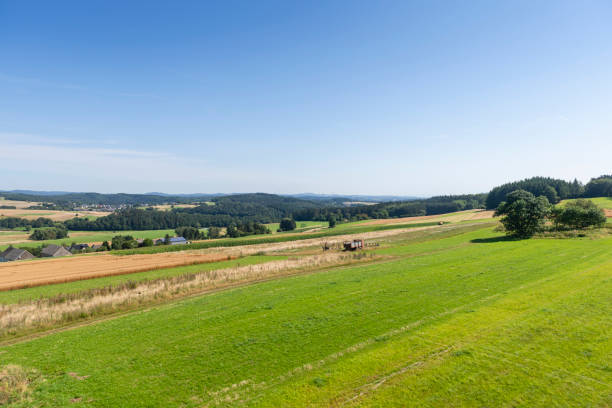 Horizontal color image of Eifel region landscape in Germany.