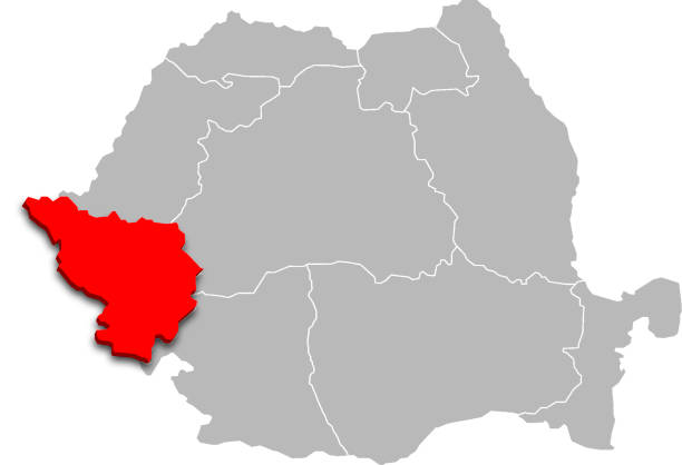 Banat Map Divisions Of Romania 3d Isometric Map Stock Banat Map Divisions Of Romania 3d Isometric Map 
