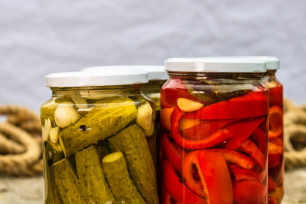 istock Canned cucumber in vinegar. Pickled cucumber 2166775001