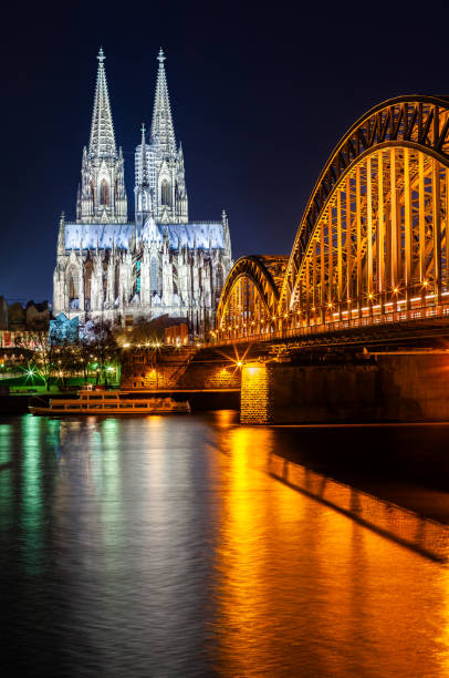 istock Hohenzollern Bridge and Cologne Cathedral by night 2166775426
