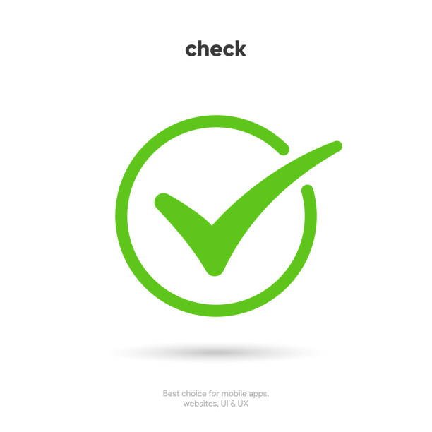 bildbanksillustrationer, clip art samt tecknat material och ikoner med checkmark, confirm, approve, appreciate, like symbol. decline, reject, deny, dislike label badge flag button for mobile app, website, ui ux, promotion. high quality vector illustration eps10 - bock