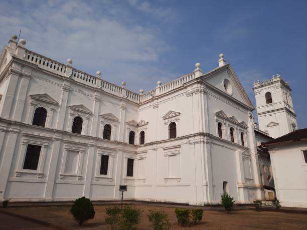 istock old goa church. white colour goa church . 2166780084
