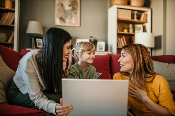istock Family laptop sofa together 2166782149